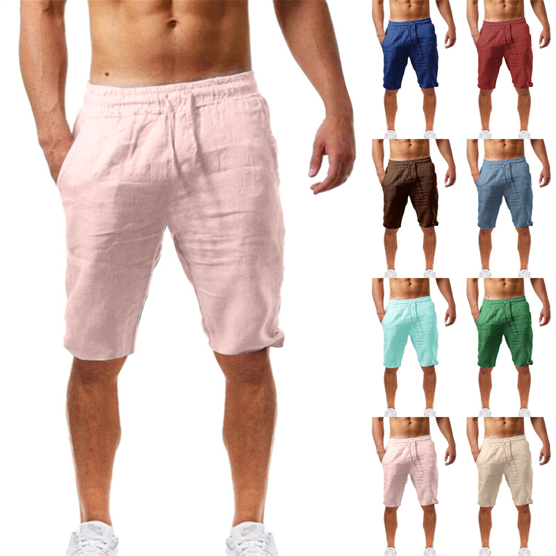 Short Linen Drawstring - 2026 Summer Men's Shorts Cotton Linen