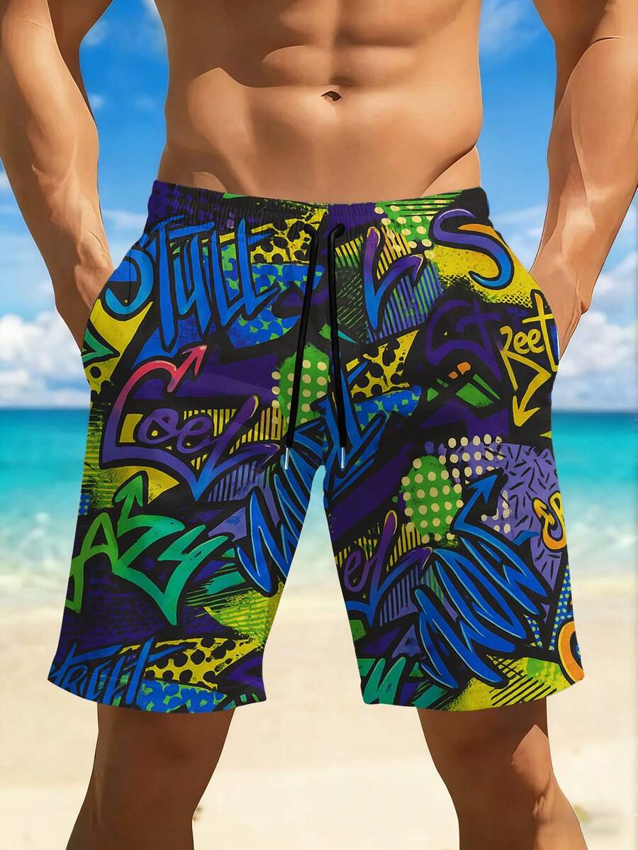 Swim Trunk Quick Dry - Mens Quick-Dry Swim Trunks With Vibrant