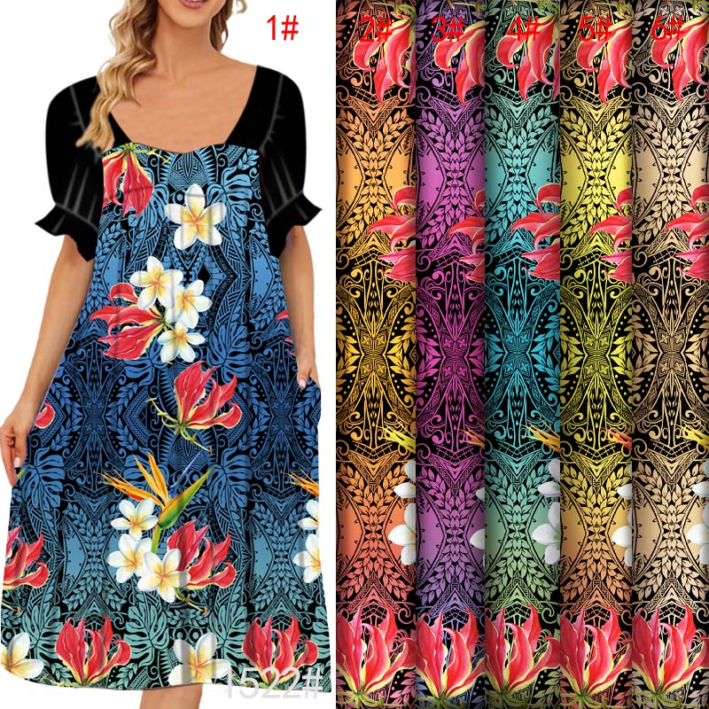 Resort Shirt Floral - Hawaiian Tropical Floral Fabric with White