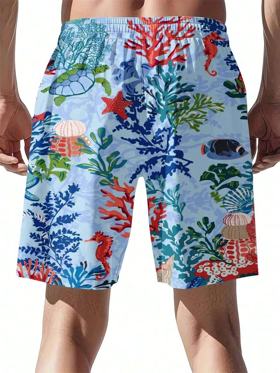 Mens Tropical Coral Print Swim – Swim Trunk Quick Dry Bewertung und Preis