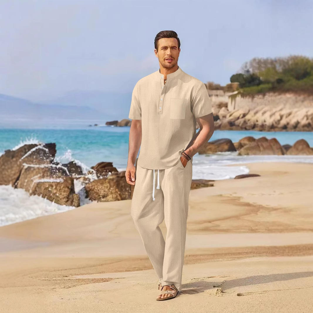 Loose Casual Cotton Linen Men' – Linen Shirt Breathable Bewertung und Preis