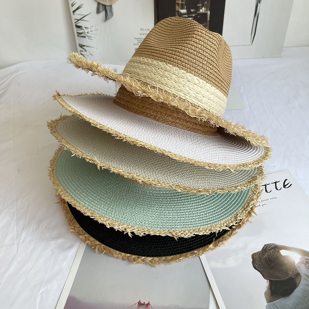 Fringed Brim Panama Hat Wide B – Bucket Hat Straw Bewertung und Preis