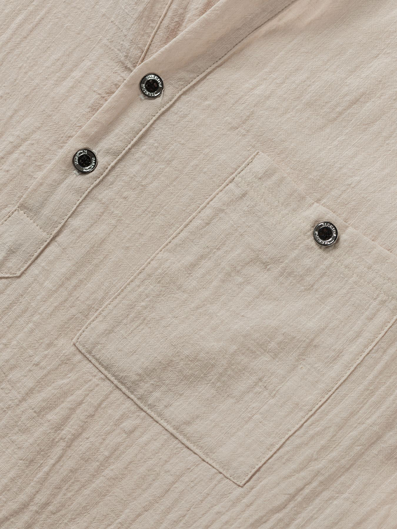 Men's Cotton Linen Henley Shir – Linen Shirt Breathable Bewertung und Preis