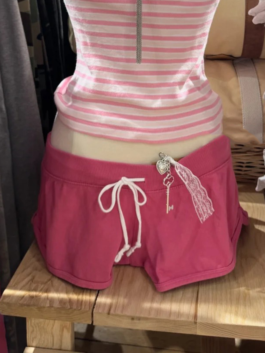 New Rose Pink Cotton Short Pan – Short Linen Drawstring Bewertung und Preis