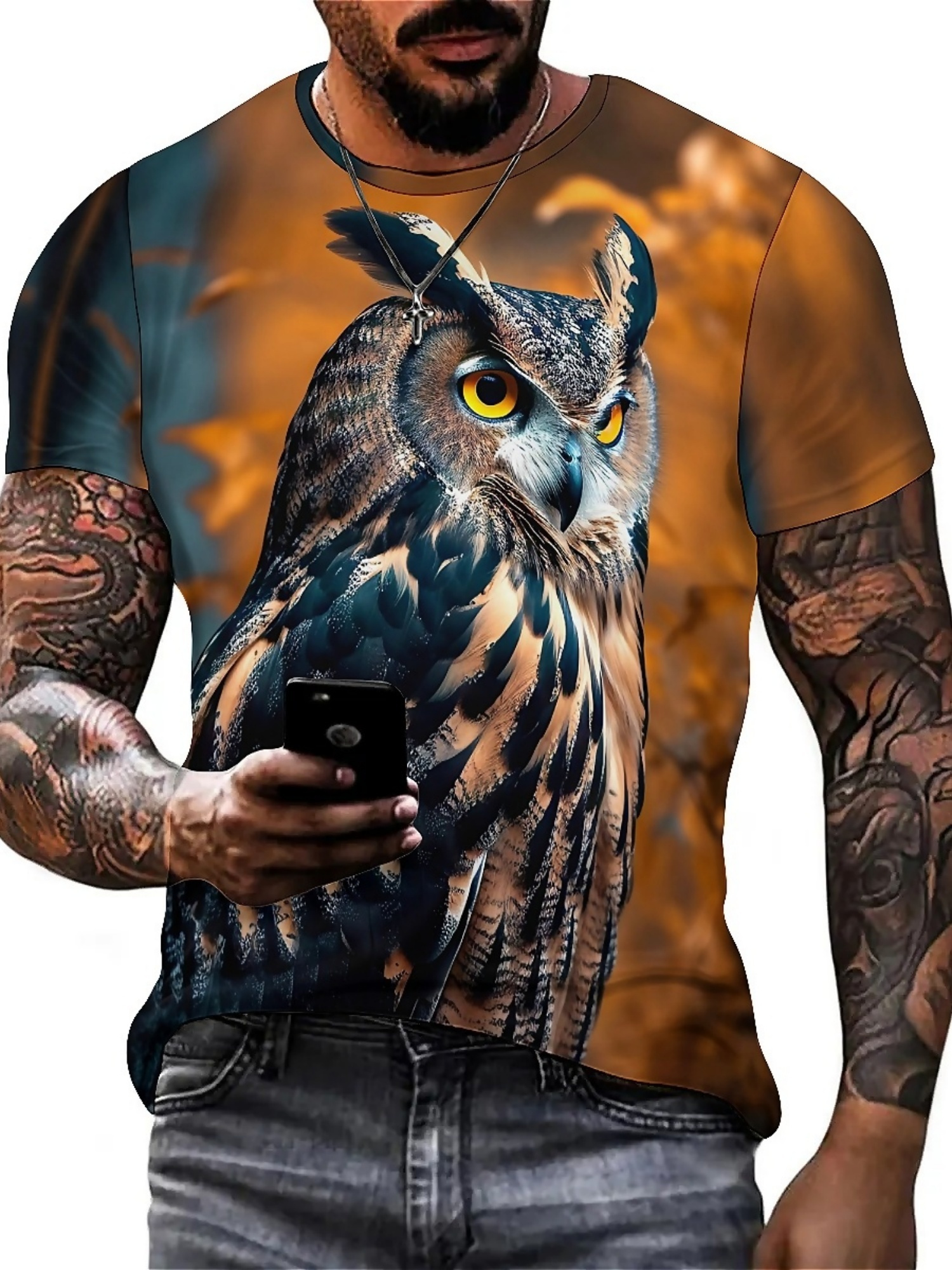 Men's & Women's 3D Print Owl G – Tee Graphic Print Bewertung und Preis
