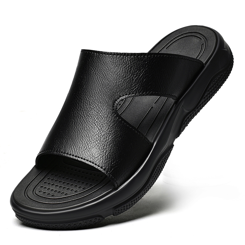 Men's Leather Slide Sandals No – Flip Flop Leather Men Bewertung und Preis