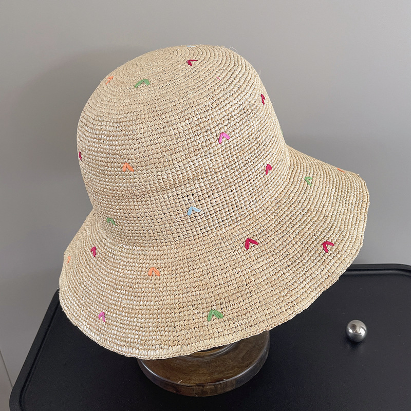 Women Embroidery Heart Raffia  – Bucket Hat Straw Bewertung und Preis