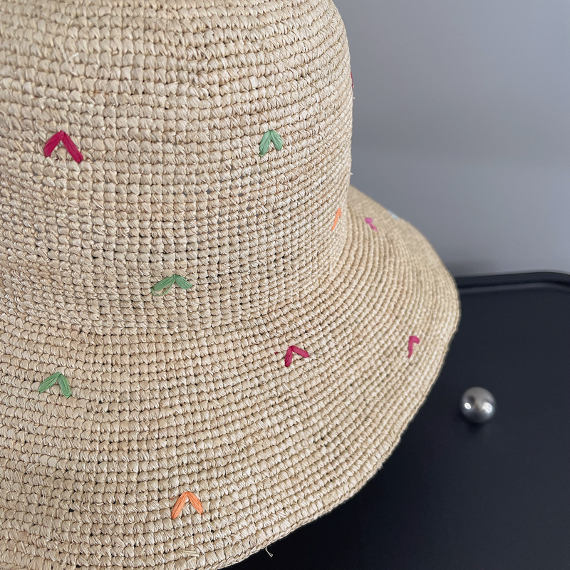 Women Embroidery Heart Raffia  – Bucket Hat Straw Bewertung und Preis