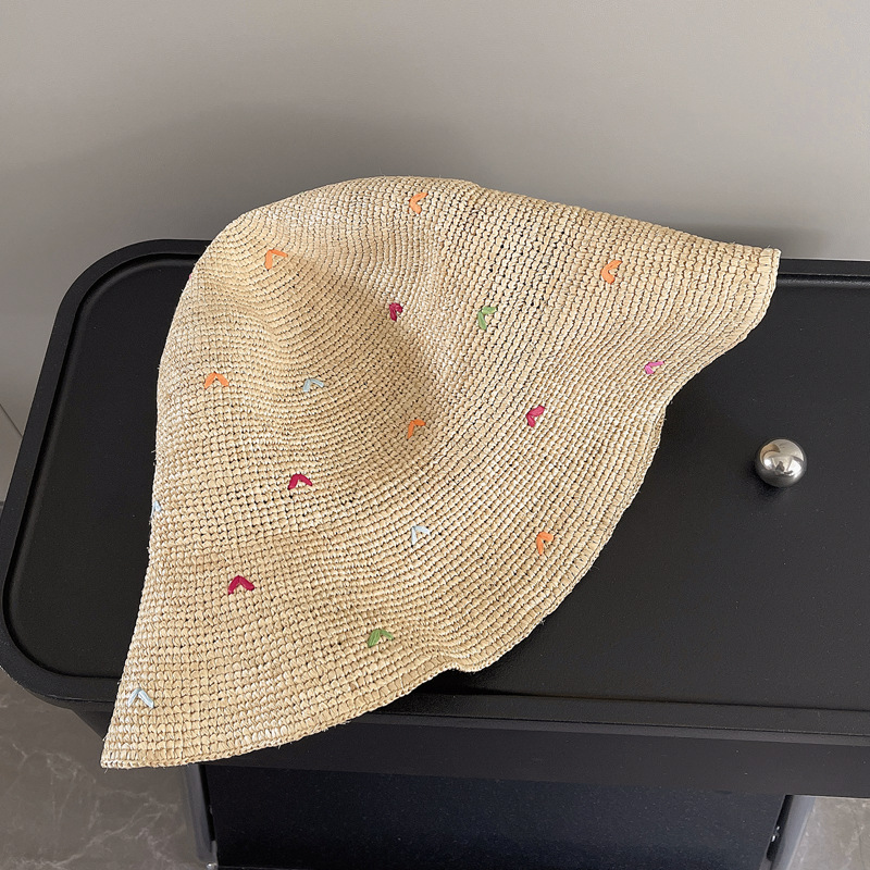 Women Embroidery Heart Raffia  – Bucket Hat Straw Bewertung und Preis