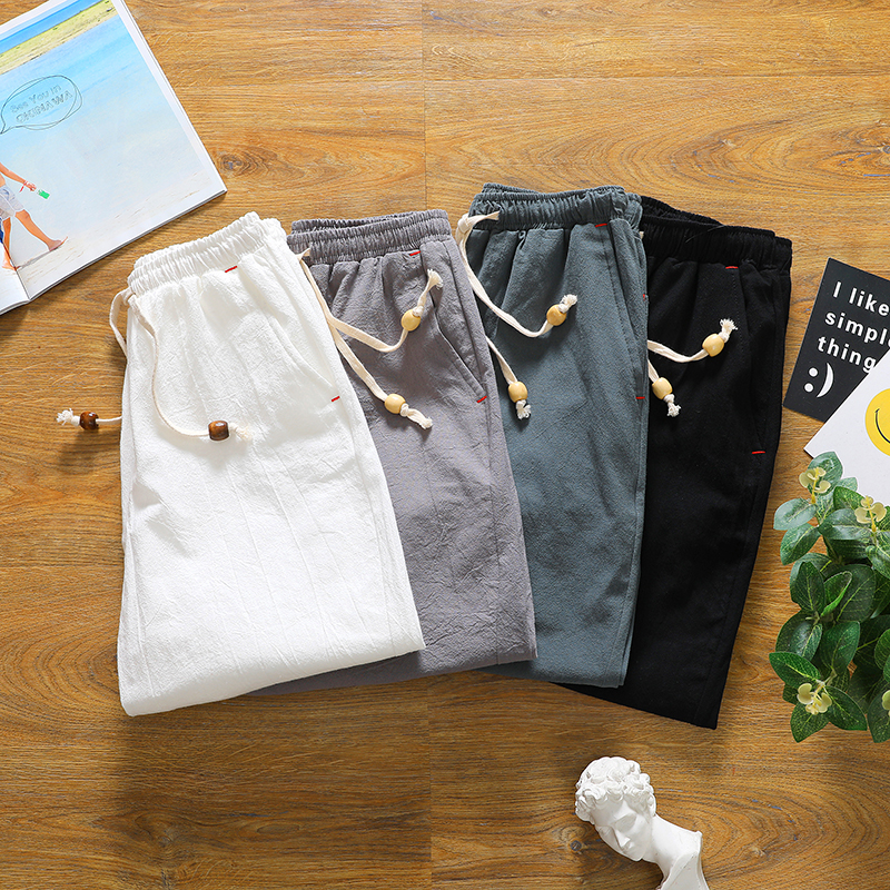 Brand men's summer fashion sol – Short Linen Drawstring Bewertung und Preis