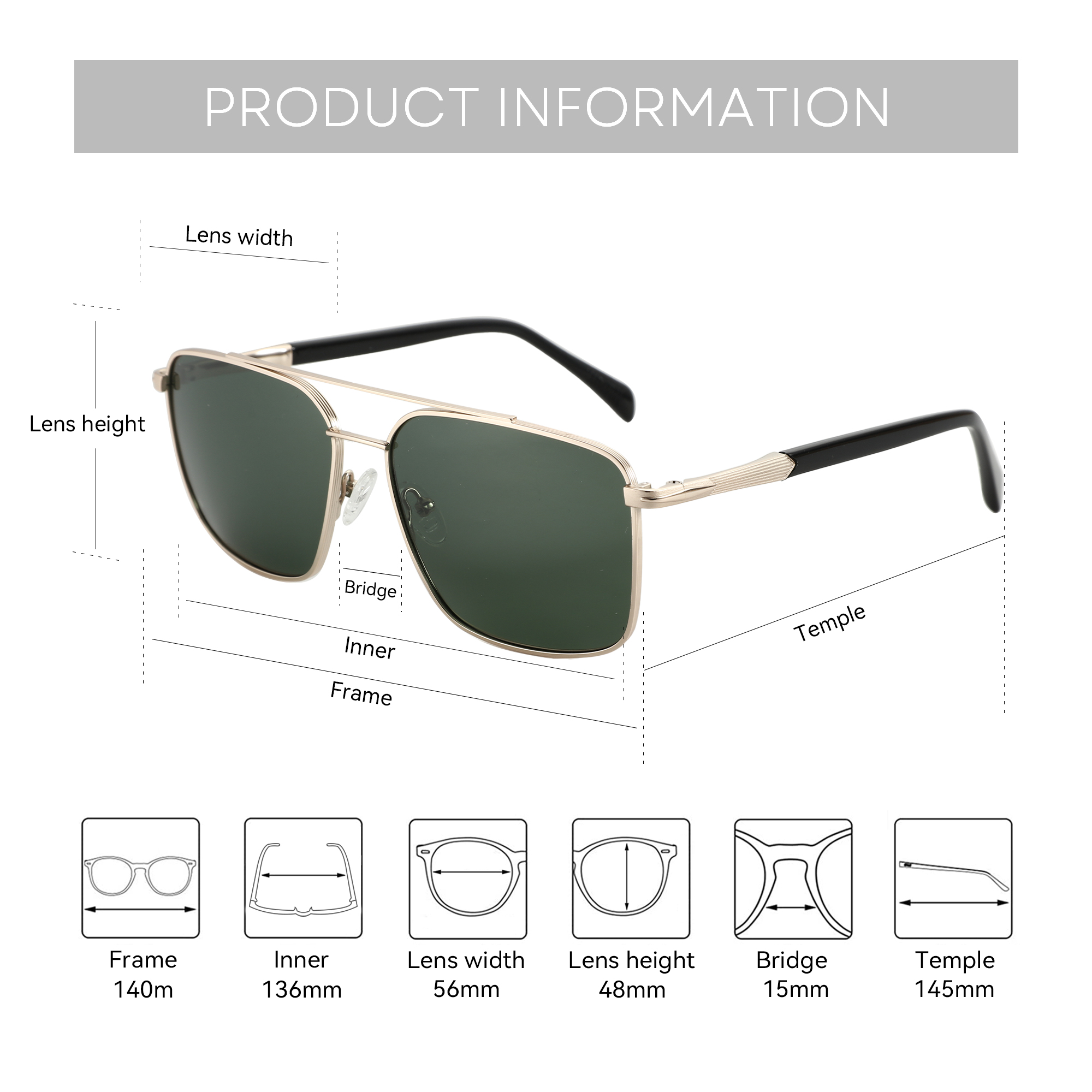 BLUEMOKY L Size Fashion Metal  – Sunglasses Aviator Polarized Bewertung und Preis