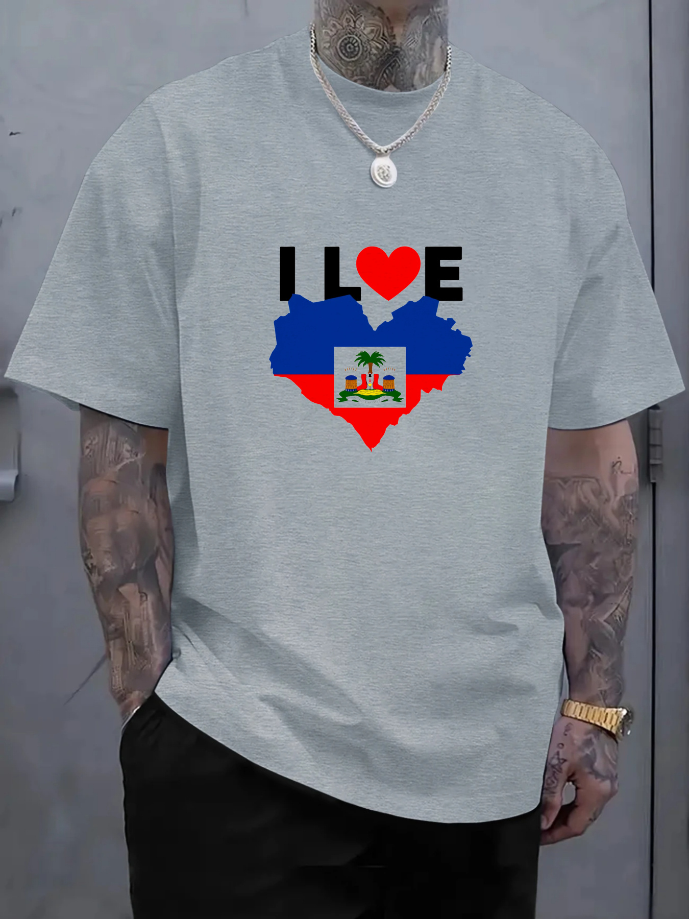 Men's I Love Haiti Heart Flag  – Tee Graphic Print Bewertung und Preis