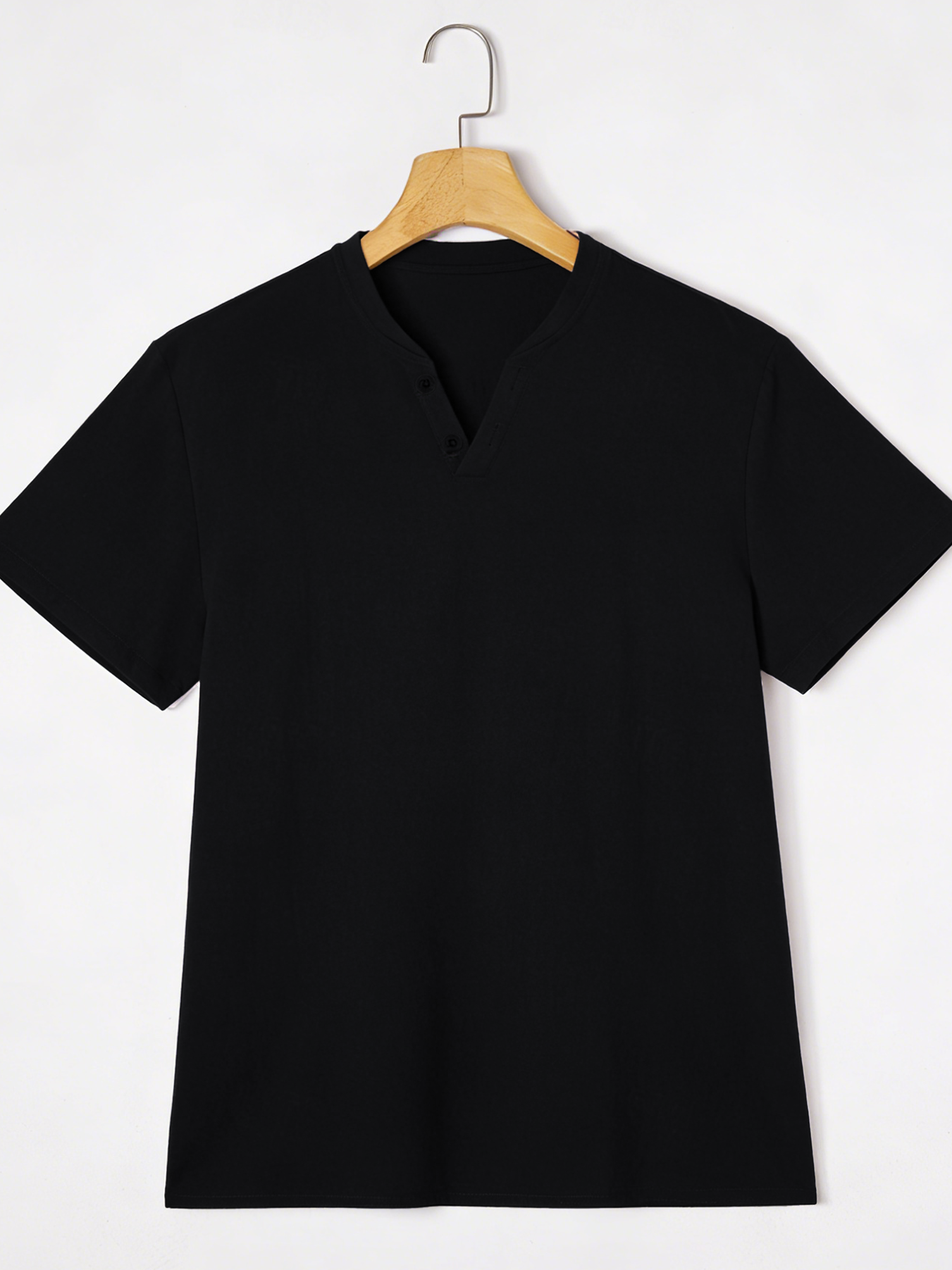 Elegant Black Henley Short-Sle – Linen Shirt Breathable Bewertung und Preis