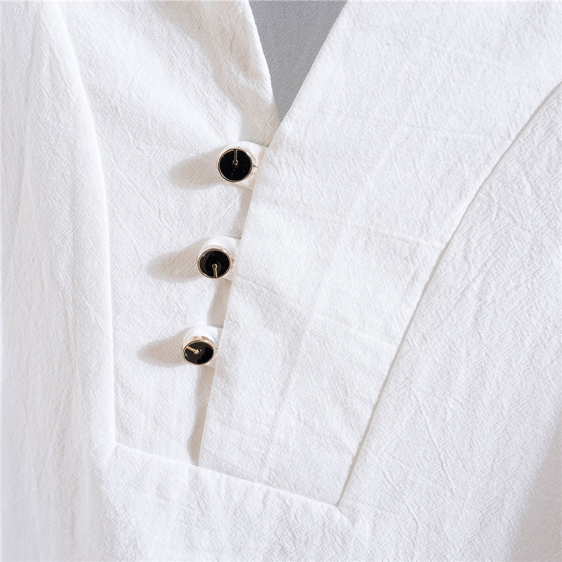 Men's Summer Cotton Linen Shor – Linen Shirt Breathable Bewertung und Preis