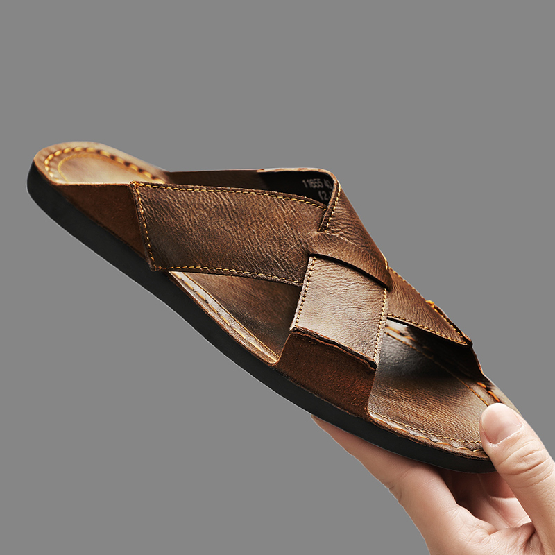 Fashion Genuine Leather Men Sl – Flip Flop Leather Men Bewertung und Preis