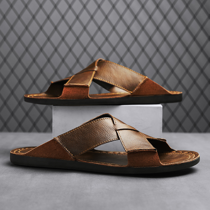 Fashion Genuine Leather Men Sl – Flip Flop Leather Men Bewertung und Preis