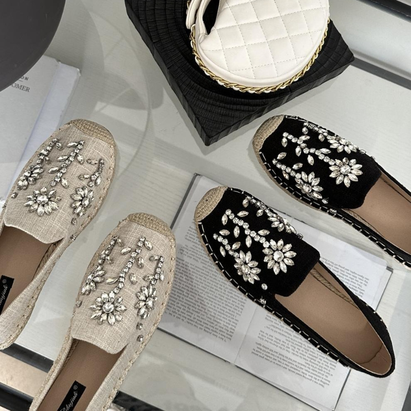 2026 Rhinestone Flower Decorat – Espadrille Slip On Bewertung und Preis