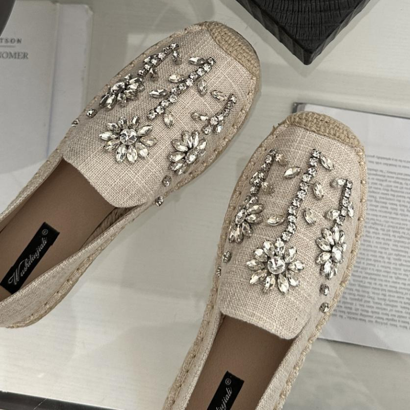 2026 Rhinestone Flower Decorat – Espadrille Slip On Bewertung und Preis