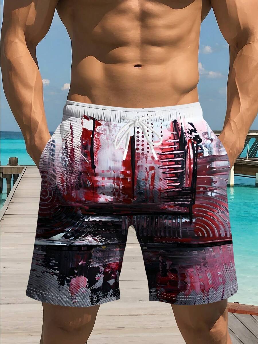Mens Abstract Print Beach Shor – Swim Trunk Quick Dry Bewertung und Preis