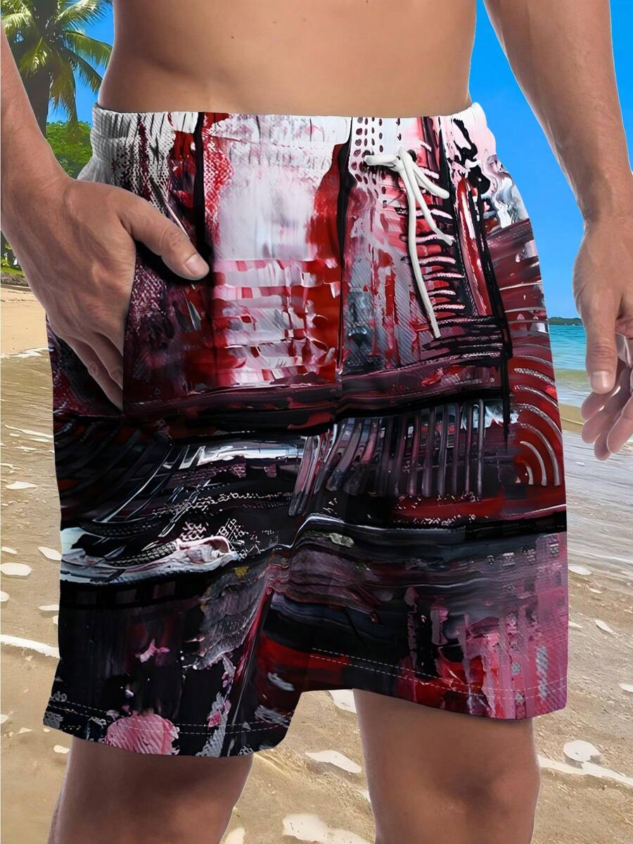 Mens Abstract Print Beach Shor – Swim Trunk Quick Dry Bewertung und Preis