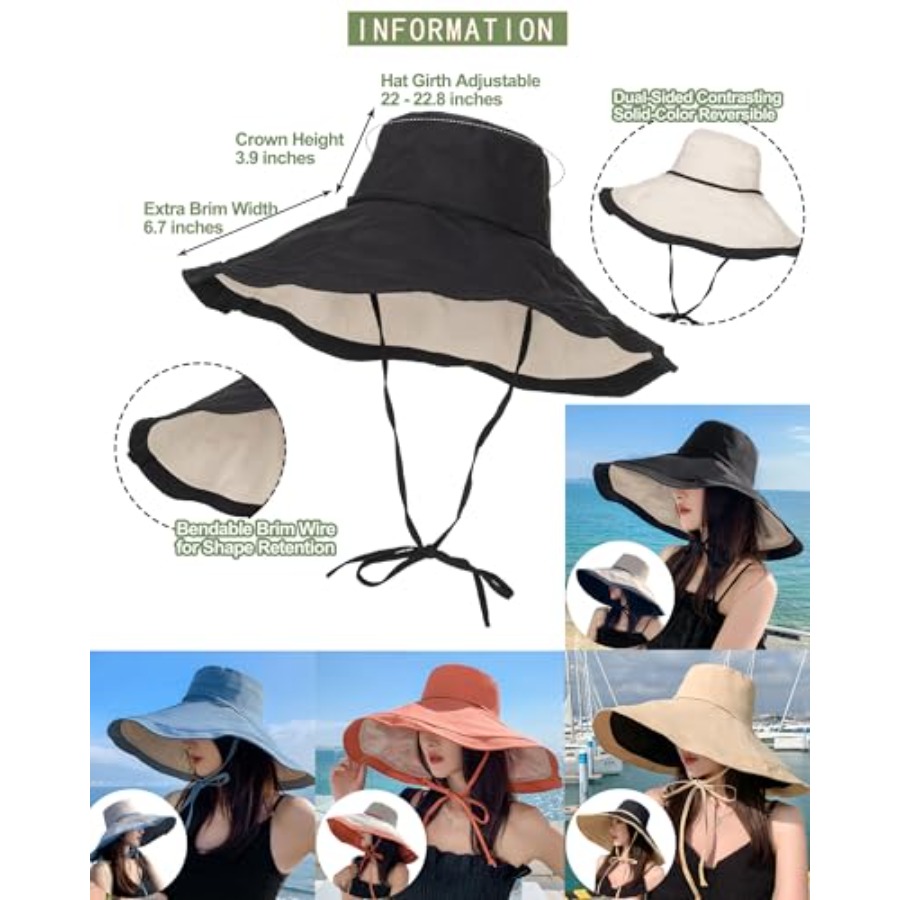 Extra Wide-Brim Sun Hats Women – Packable Hat Nylon Bewertung und Preis