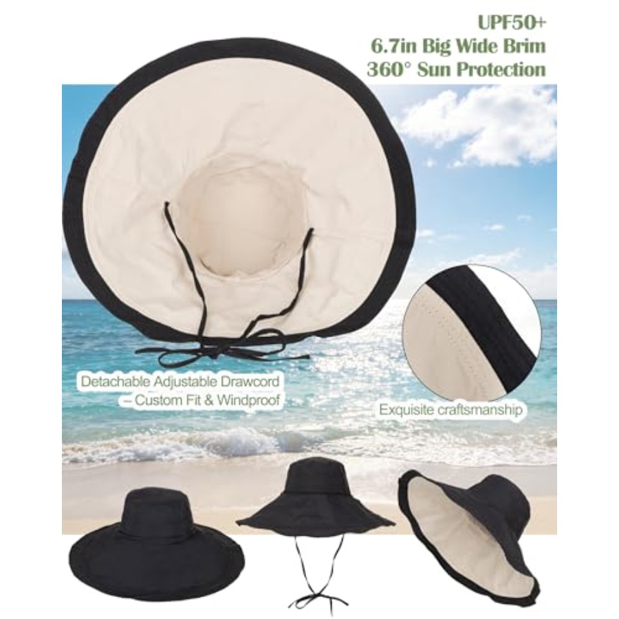 Extra Wide-Brim Sun Hats Women – Packable Hat Nylon Bewertung und Preis
