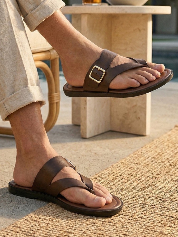 Outside Summer Mens Flat Shoes – Flip Flop Leather Men Bewertung und Preis
