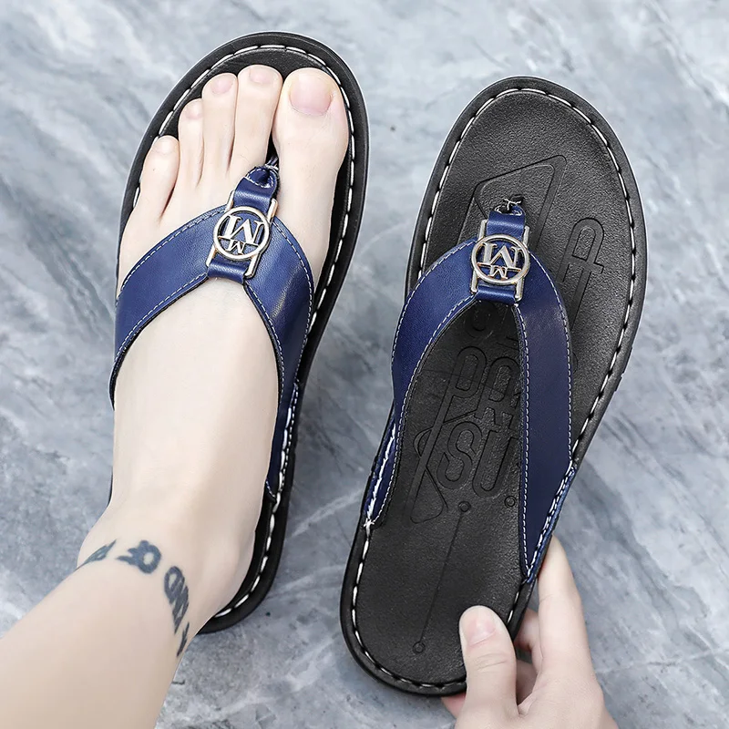 Men's Flip-flops Solid Color w – Flip Flop Leather Men Bewertung und Preis