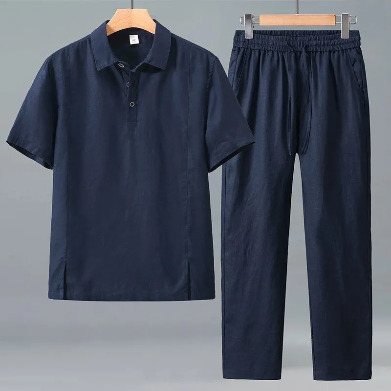 Men Plus Size Summer Linen Two – Short Linen Drawstring Bewertung und Preis