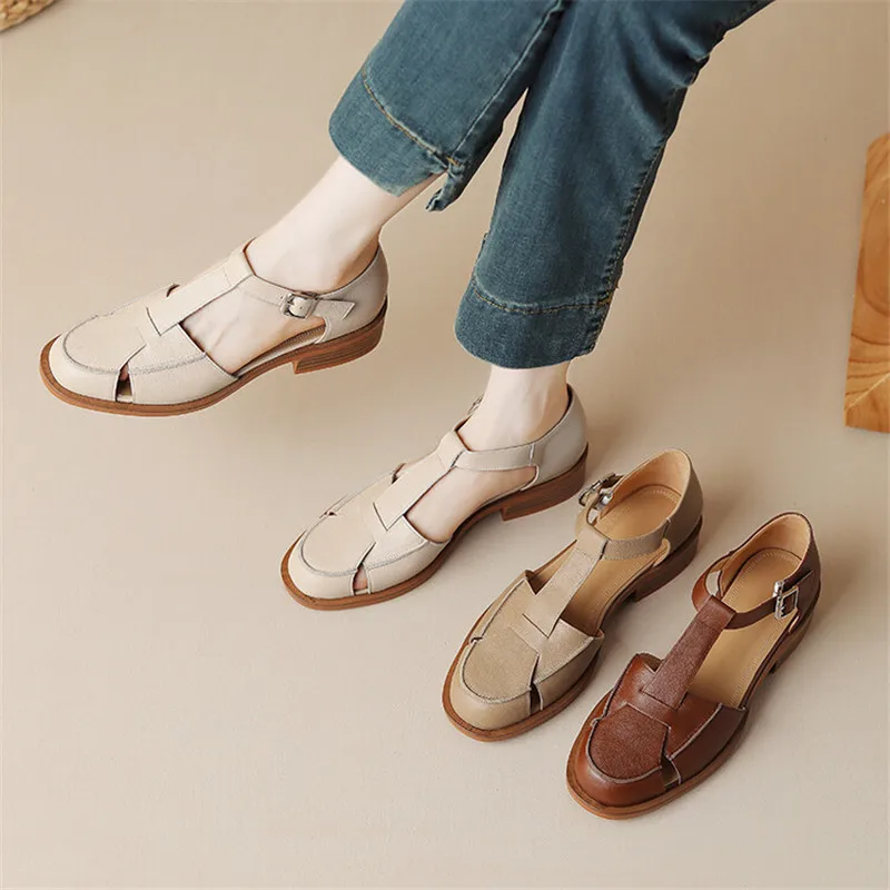 2023 Summer Sandals Cowhide Ro – Casual Sandal Leather Bewertung und Preis
