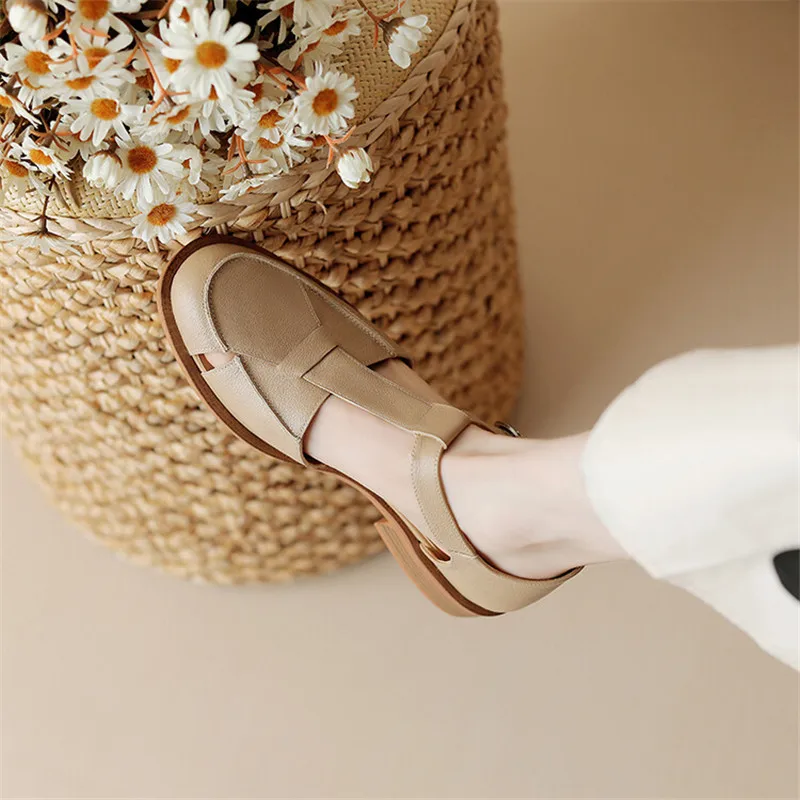 2023 Summer Sandals Cowhide Ro – Casual Sandal Leather Bewertung und Preis