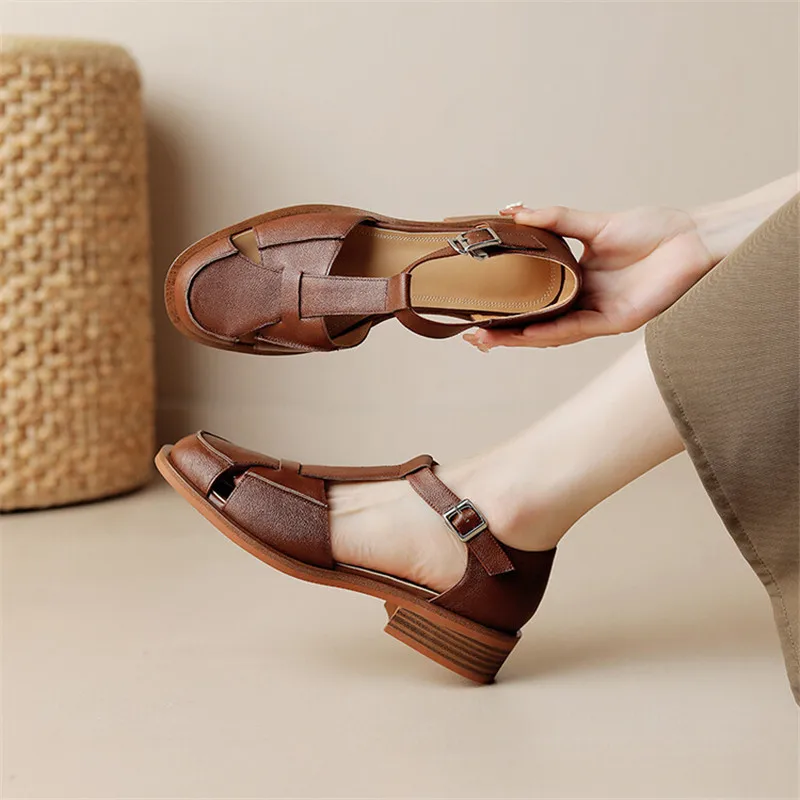 2023 Summer Sandals Cowhide Ro – Casual Sandal Leather Bewertung und Preis