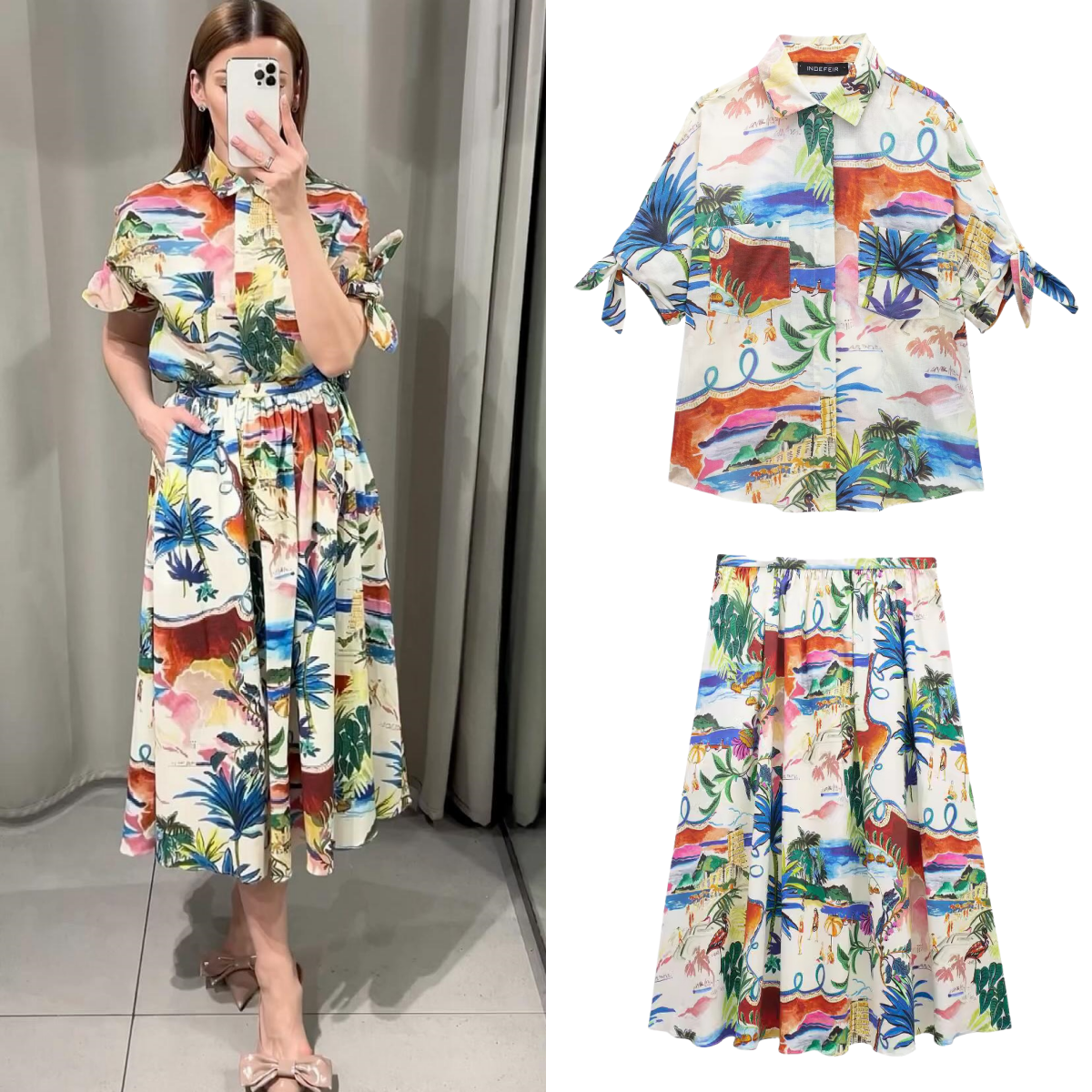 Chic Printed Lapel Single Brea – Resort Shirt Floral Bewertung und Preis