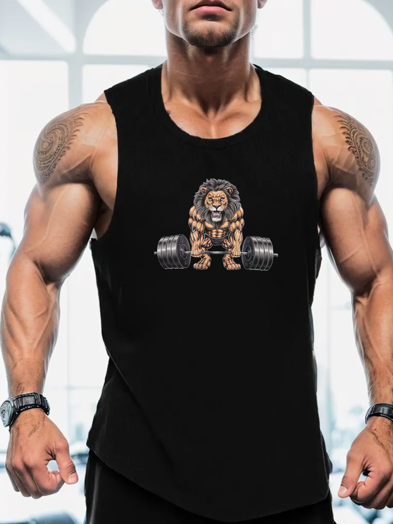 Muscle Lion Barbell Print Men' – Tank Top Muscle Bewertung und Preis