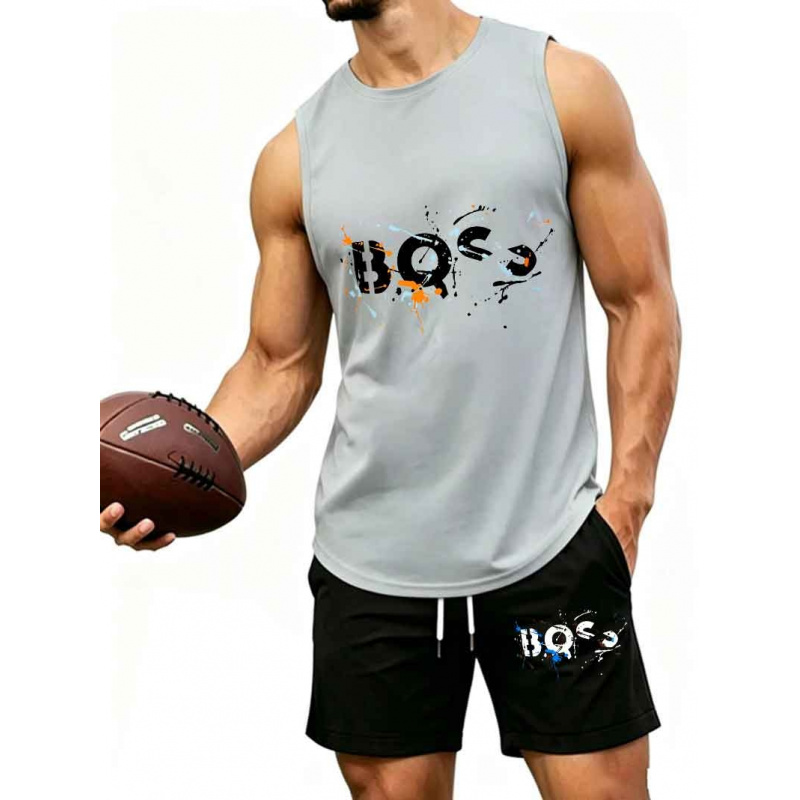 Men's  Graffiti Letter Print 2 – Tank Top Muscle Bewertung und Preis