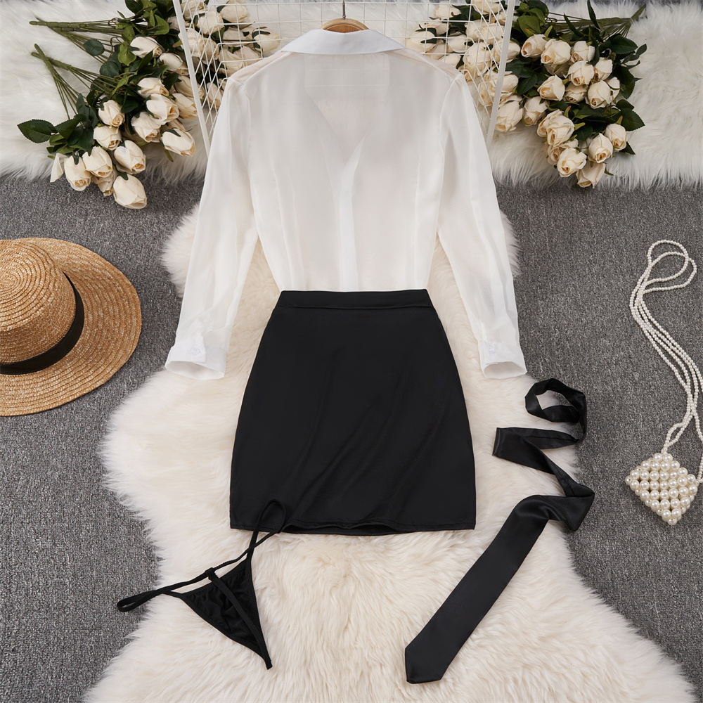 Sexy Transparent Long Sleeve S – Shirt Camp Collar Bewertung und Preis