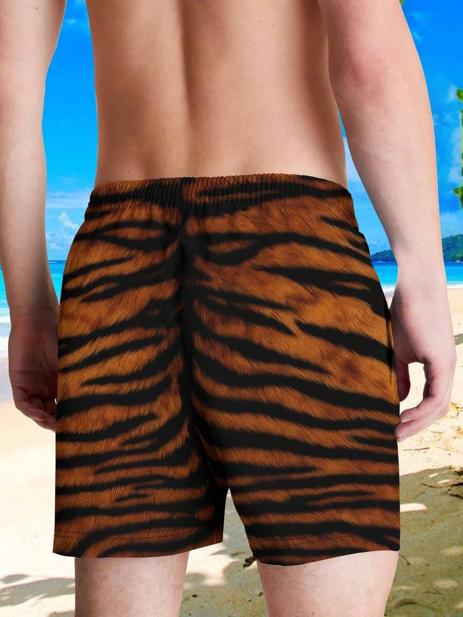 Mens Tiger Print Beach Shorts  – Swim Trunk Quick Dry Bewertung und Preis