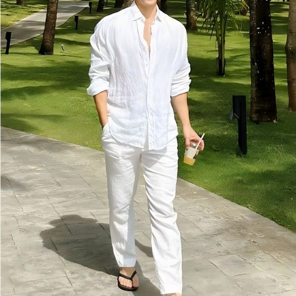 Beach Vacation Style Cotton Li – Linen Shirt Breathable Bewertung und Preis