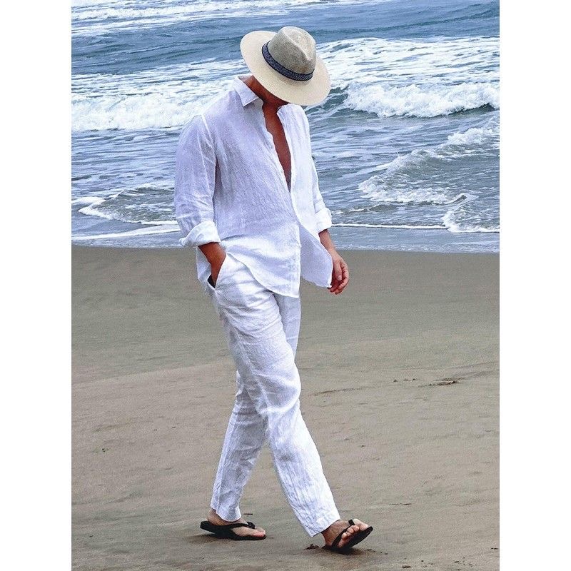 Beach Vacation Style Cotton Li – Linen Shirt Breathable Bewertung und Preis