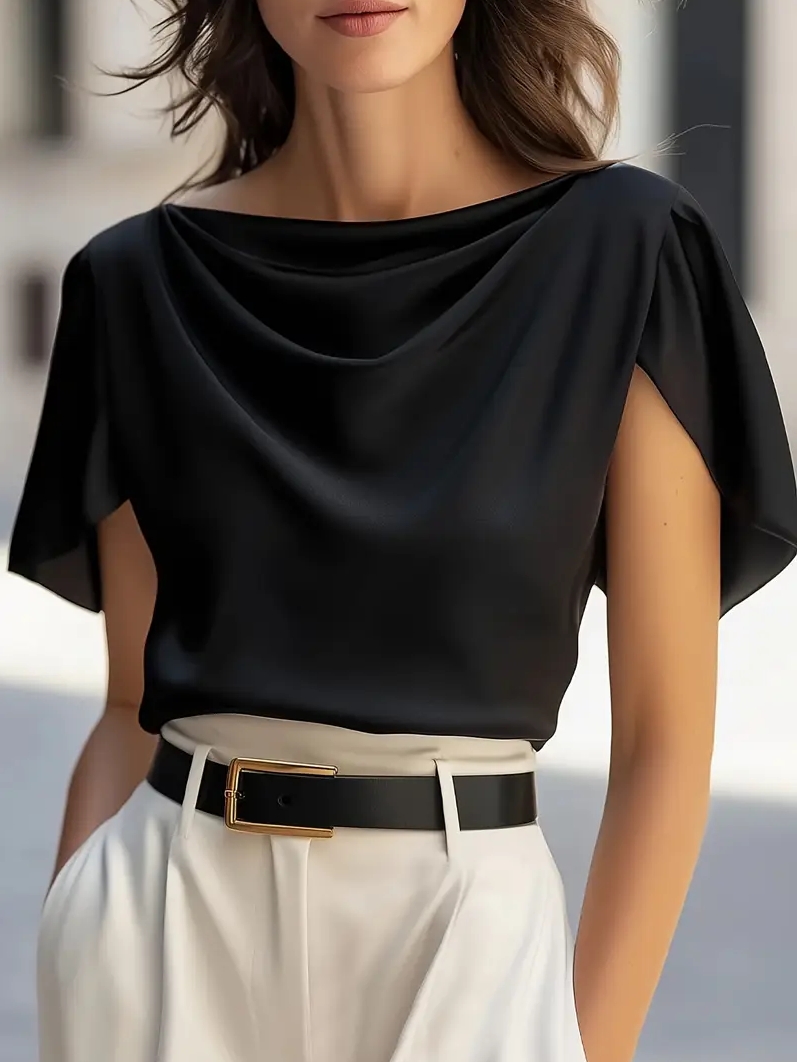 Elegant Draped Collar Butterfl – Shirt Camp Collar Bewertung und Preis