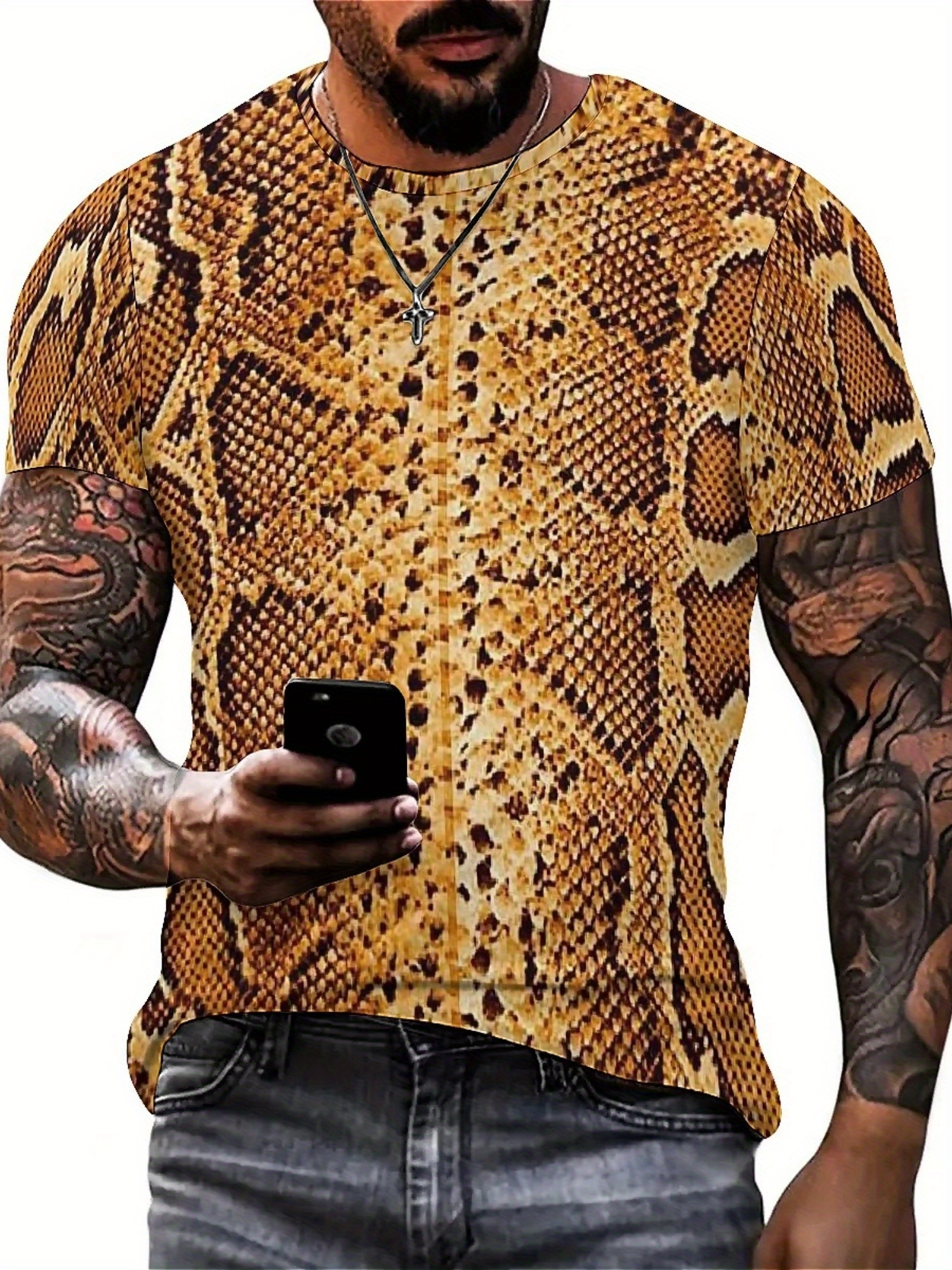 Men'S 3D Print Snake Graphic T – Tee Graphic Print Bewertung und Preis