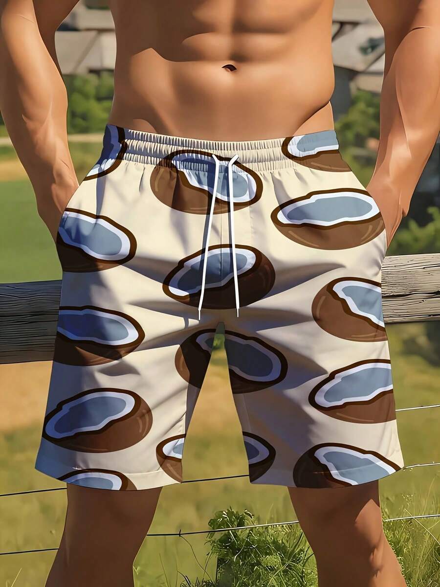 Mens Coconut Print Swim Trunks – Swim Trunk Quick Dry Bewertung und Preis