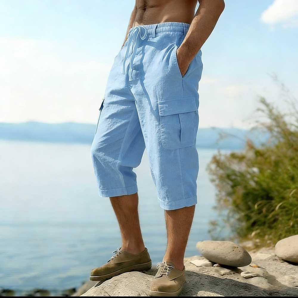 Men Summer Cotton Linen Shorts – Short Linen Drawstring Bewertung und Preis